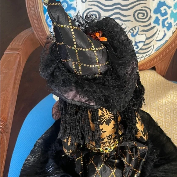 Black and Gold Witch Doll approximately 25” long - Picture 10 of 11